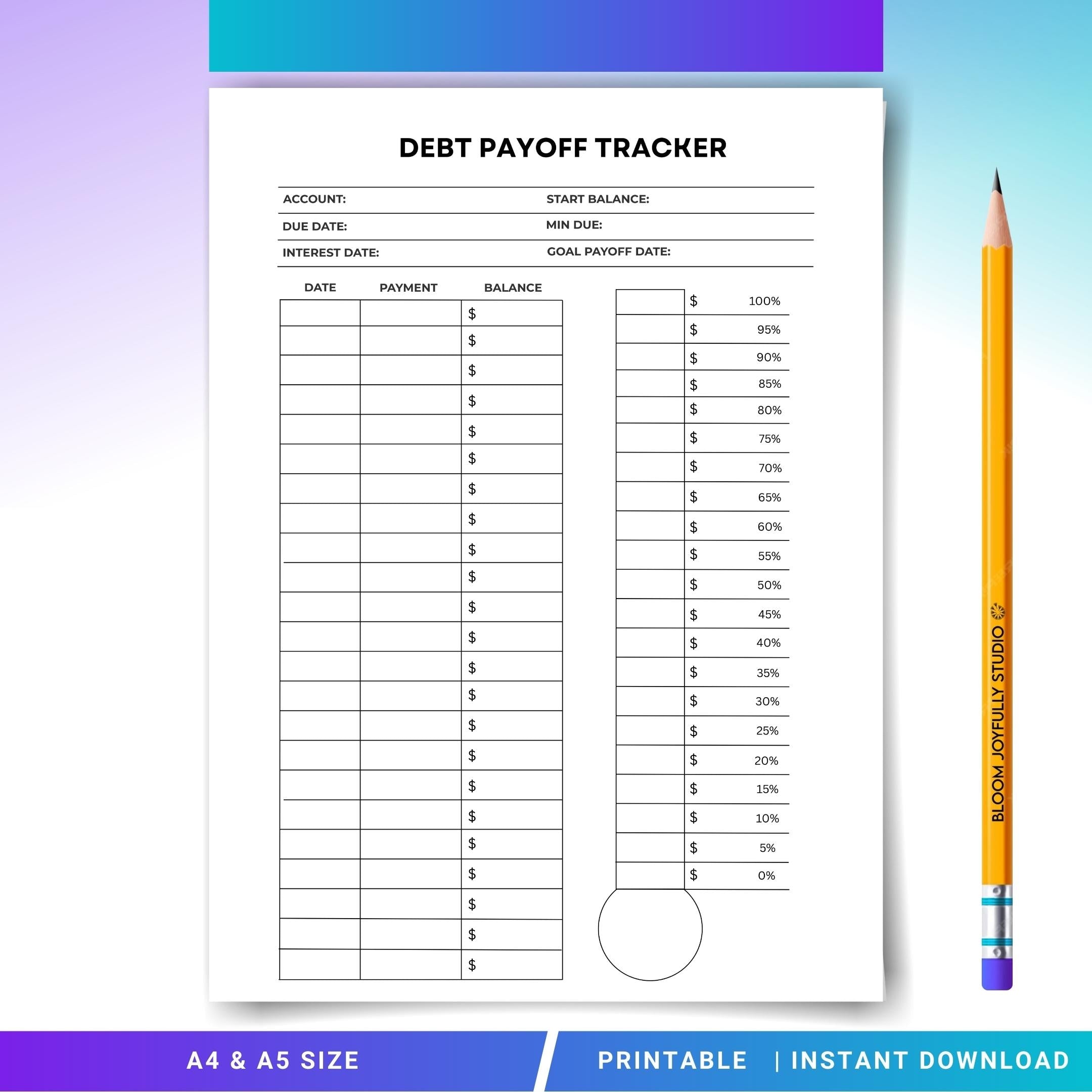Budget Planner — Debt Payment Tracker PRINTABLE, Money Planner, Debt Repayment Plan, Debt Payoff Log, Budge... | Bloom Joyfully printable