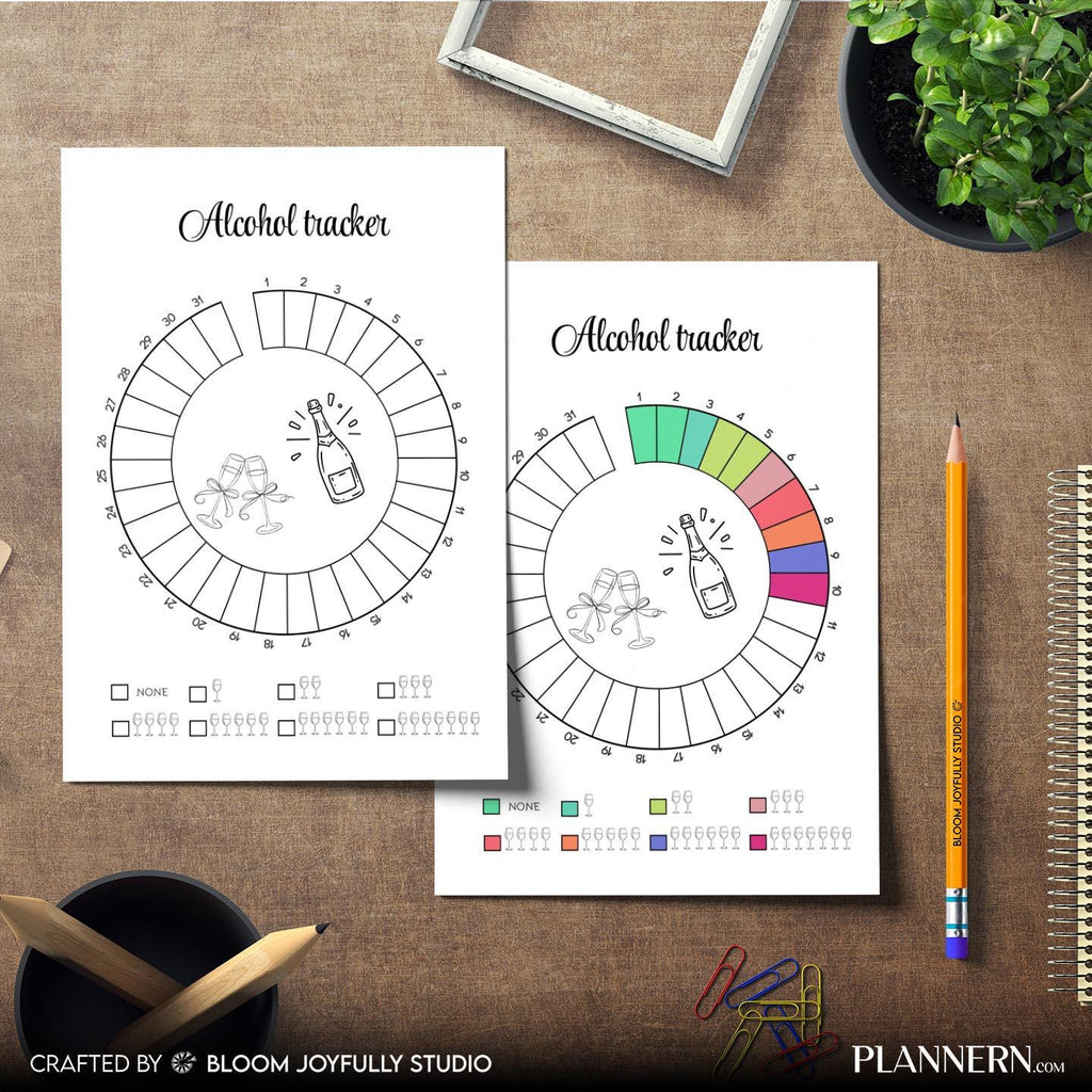 Alcohol Log — Alcohol Consumption Tracker Printable, Drink Log Template, Monthly Drinking Habit Tracker, We... | Bloom Joyfully printable