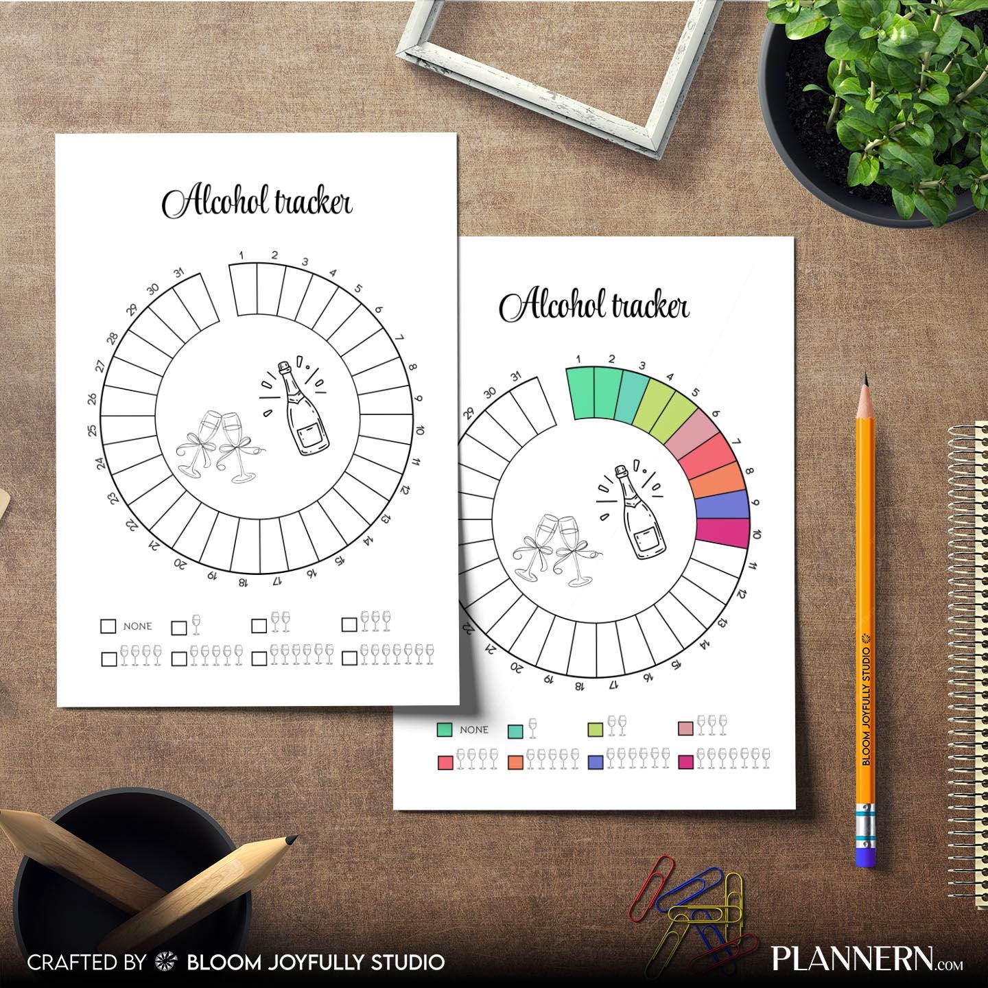 Alcohol Log — Alcohol Consumption Tracker Printable, Drink Log Template, Monthly Drinking Habit Tracker, We... | Bloom Joyfully printable