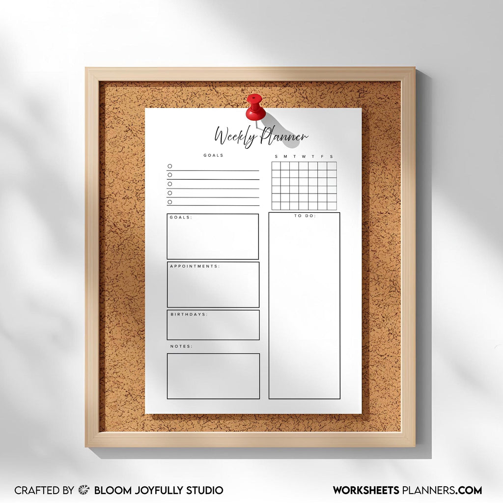 Digital Planner — Minimalist WEEKLY Planner Printable, Weekly To Do List, Weekly Habit Tracker, A4, A5, Let... | Bloom Joyfully printable
