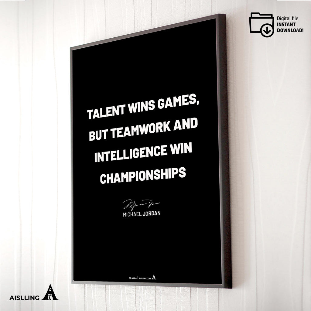 Basketball Art — Michael Jordan Motivational Quote Poster: Basketball Sports Art (Digital Download) | Aislling printable