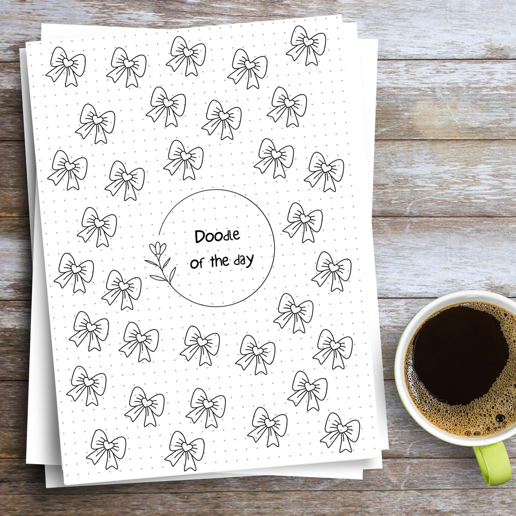 365 Days Drawing — DOODLE of the Day Bundle, Daily Doodle Journal, Creative Doodle of the Day, PRINTABLE Jo... | Mindfulness printable