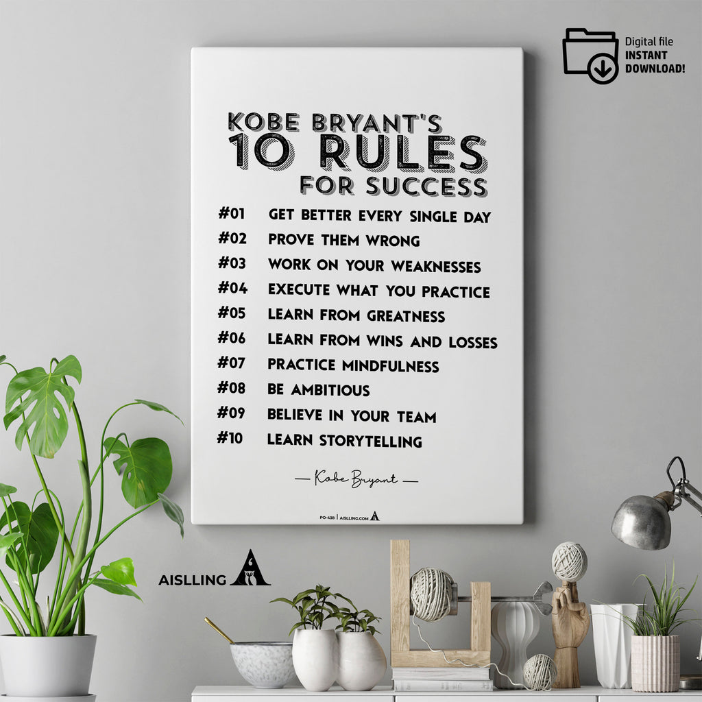 Art For Motivation — Minimalist Mamba Mentality Quote Kobe Bryant’s Poster, NBA Sports, Printable NBA Poste... | Aislling printable