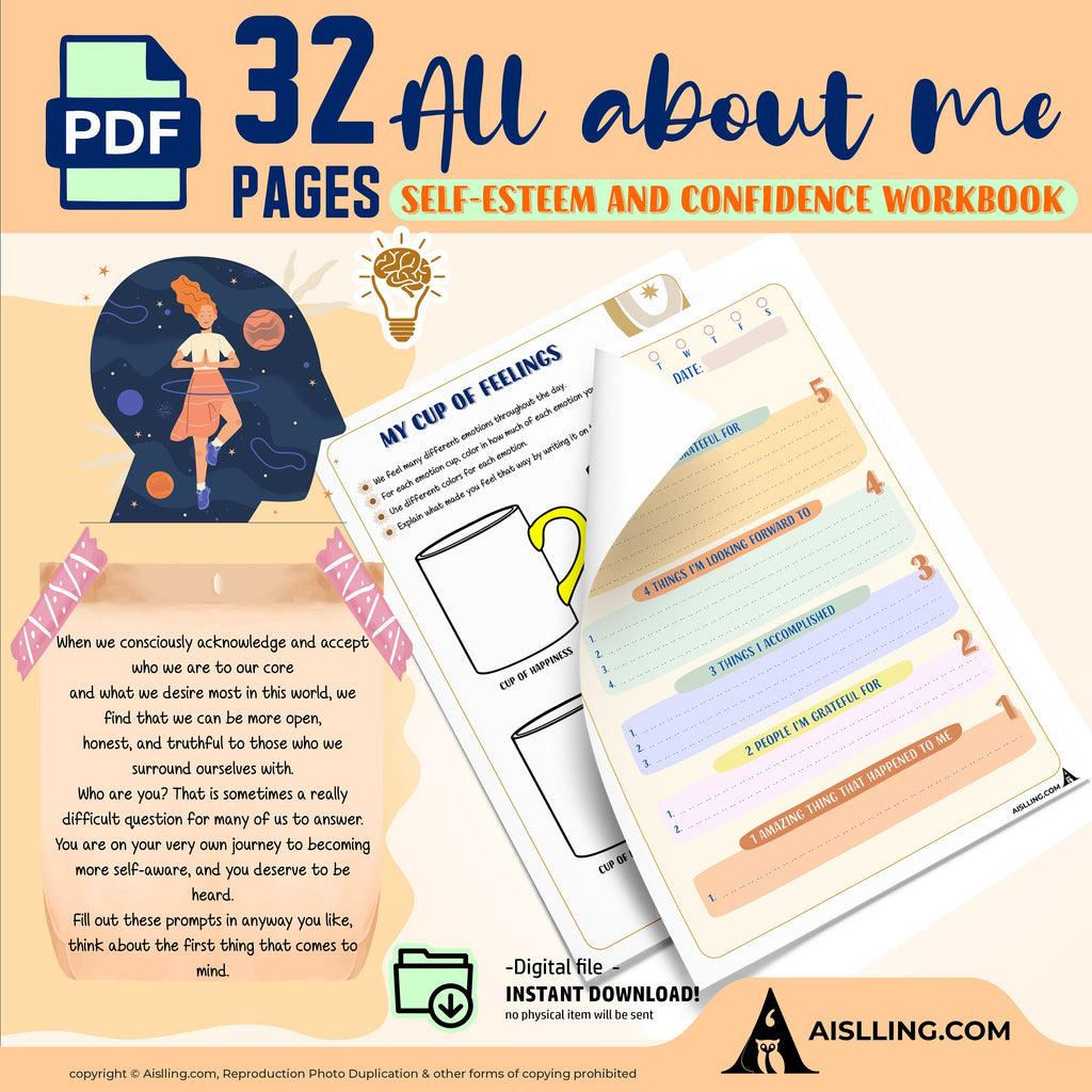 Aislling Design — self esteem worksheets for adults, Confidence Mental Health, Therapist Counseling, Social... | Mindfulness printable