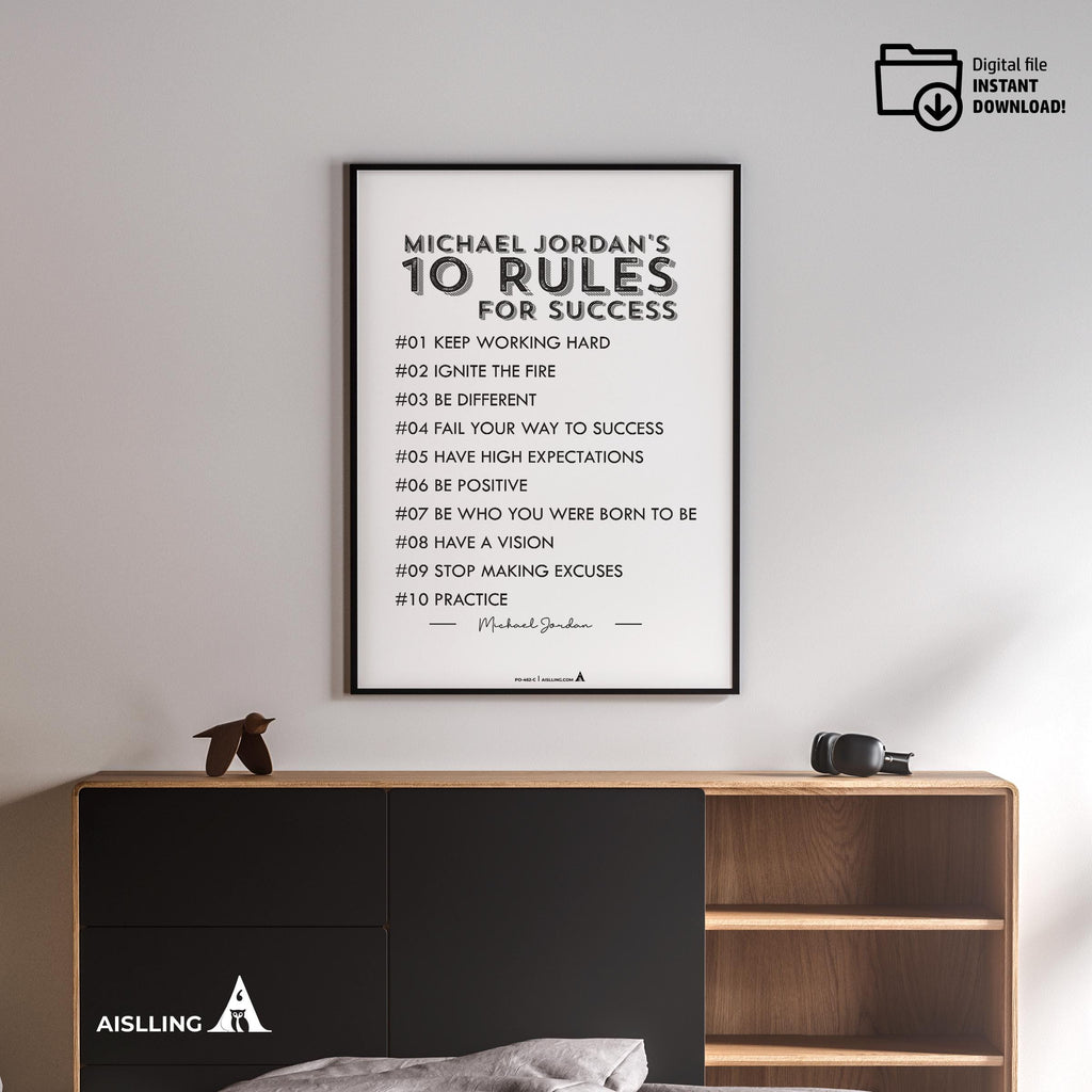 Aislling — Michael Jordan Quotes Digital Printable Wall Art Inspirational Quotes Jordan Mentality Poster Ba... | Aislling printable