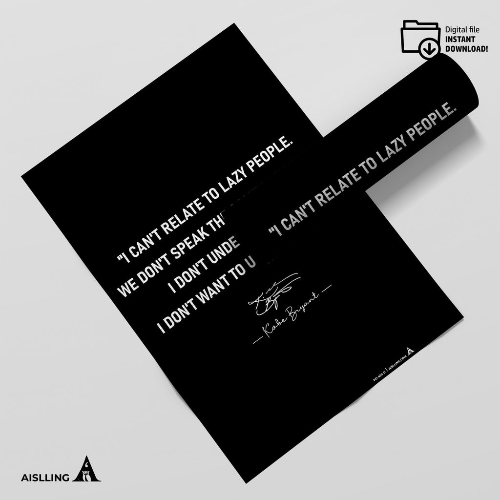 Aislling — Kobe Bryant Mamba Mentality Quotes, NBA Sports, Printable NBA Poster, Teenager kid basketball gi... | Aislling printable