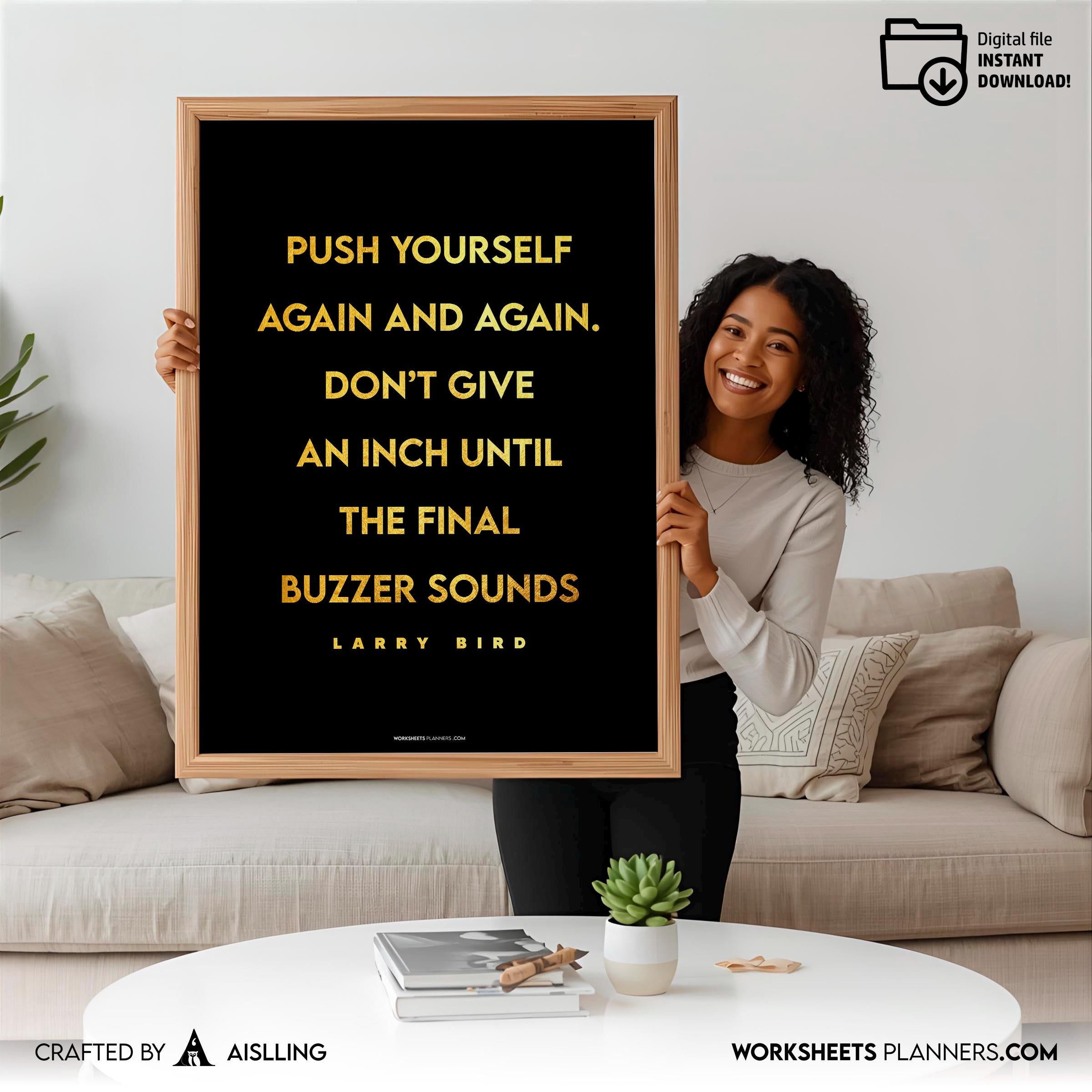 Aislling — larry bird Quotes Digital Printable Wall Art Inspirational Quotes Jordan Mentality Poster Basket... | Aislling printable