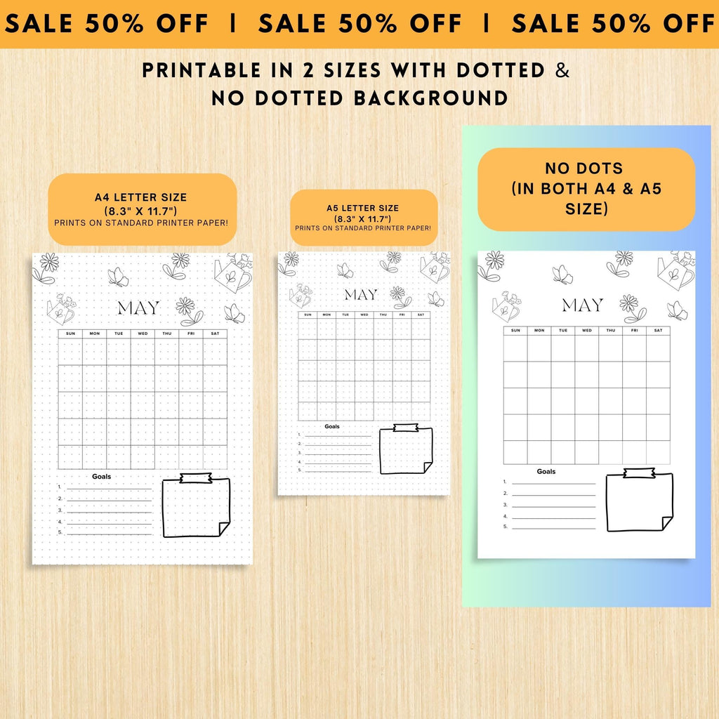 PRINTABLE 12 Month Calendar, Monthly Planner, Journal Calendar, PRINTABLE CALENDAR, Printable Digital Calen... | Bloom Joyfully printable