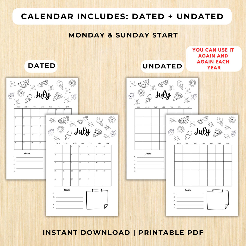 Budget Tracker — July Journal Bundle, Printable Journal pages, July Planner, July theme, July Journal, Habi... | Mindfulness printable