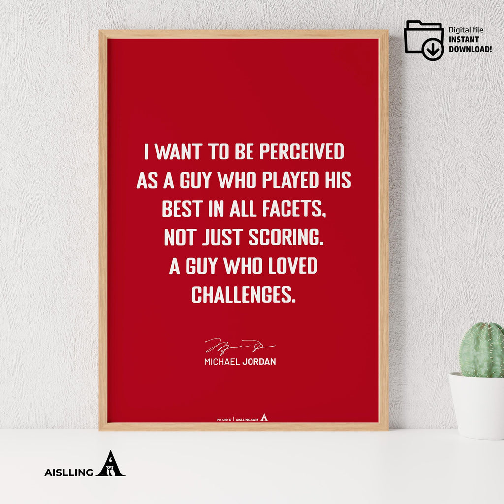 Athlete Quote — Michael Jordan Motivational Quote Poster: Basketball Legend Art (Digital Download) | Aislling printable
