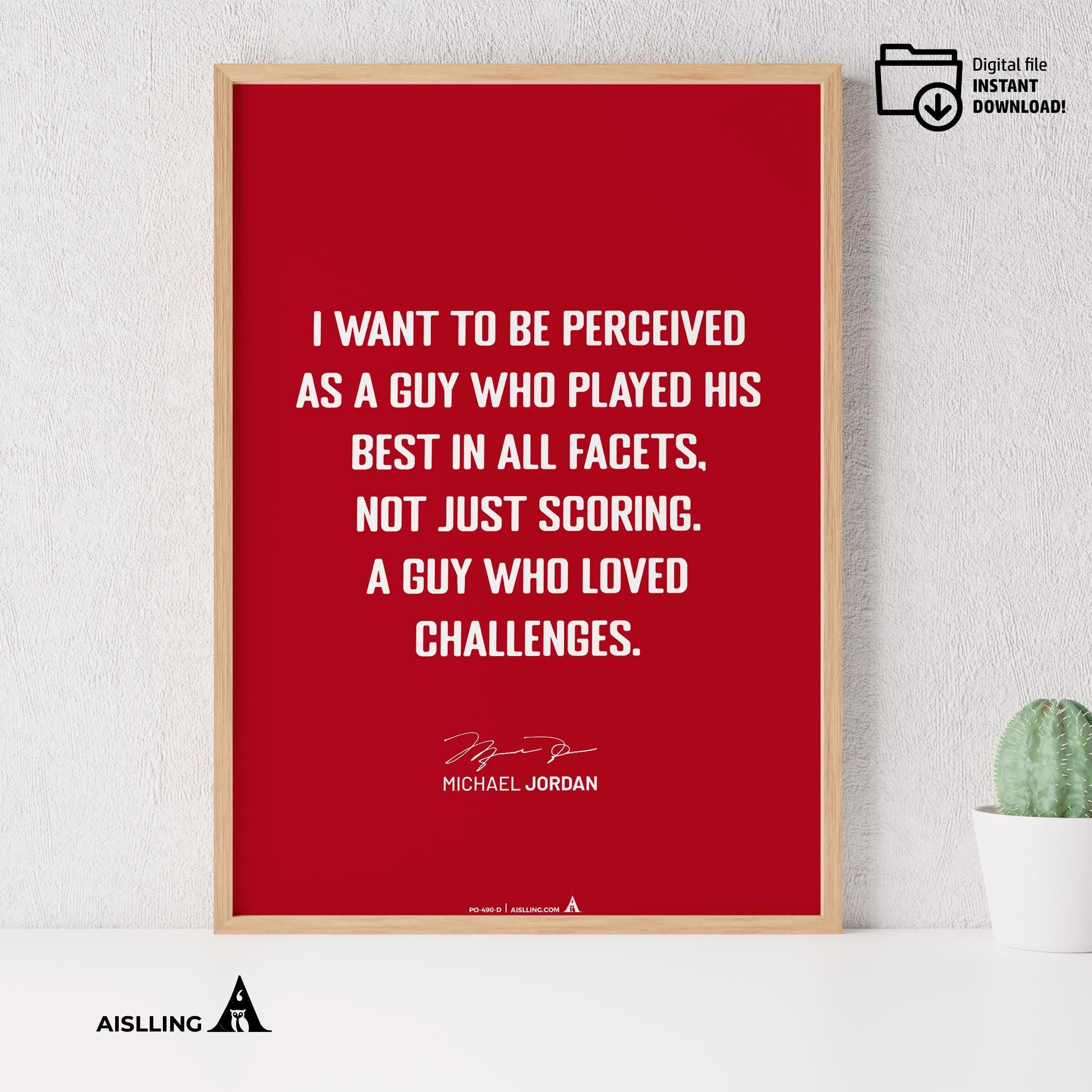 Athlete Quote — Michael Jordan Motivational Quote Poster: Basketball Legend Art (Digital Download) | Aislling printable