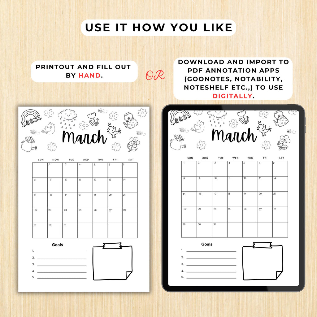 Budget Tracker — March Journal Bundle, March Planner Printable, March Calendar Agenda, St Patrick's Theme, ... | Mindfulness printable