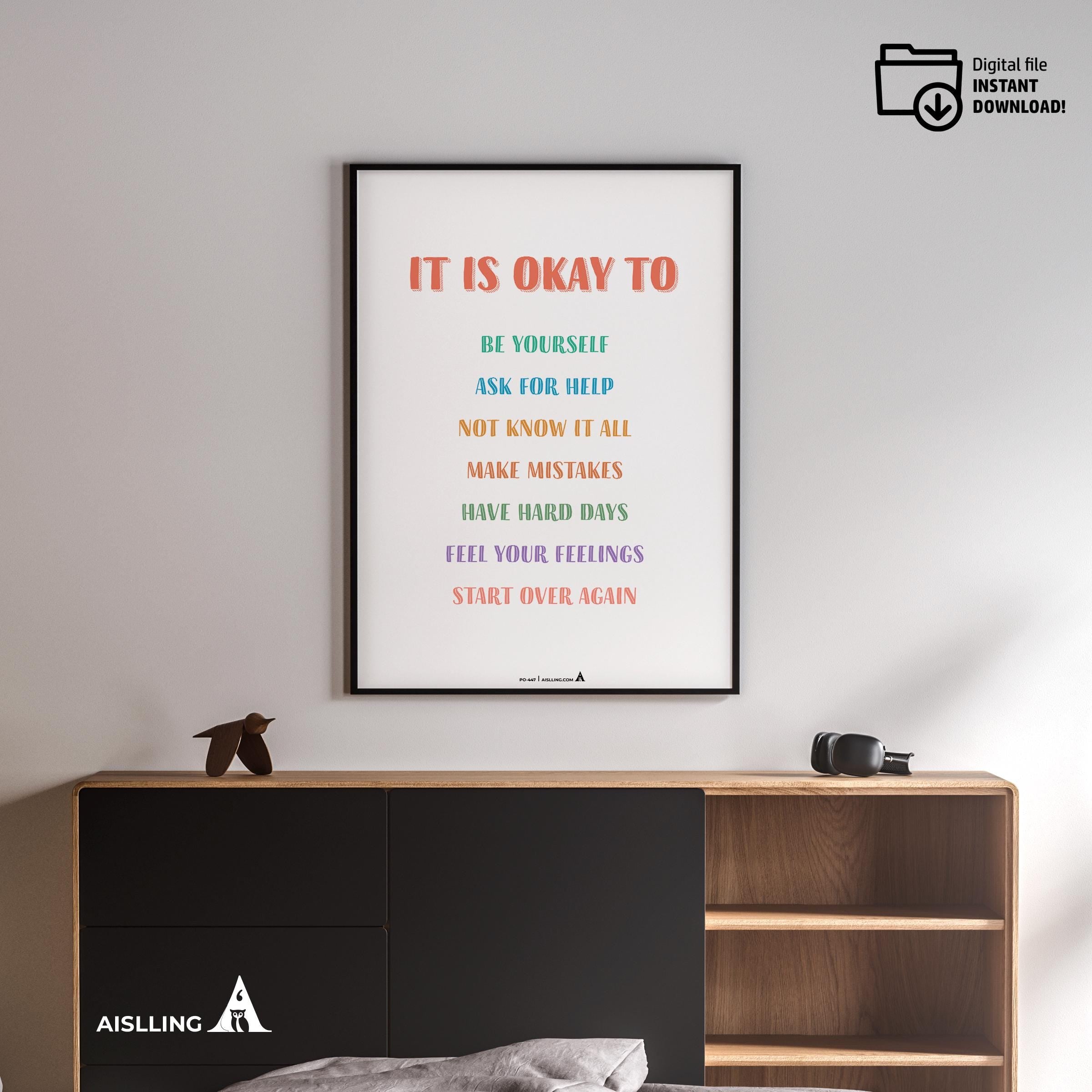 Calming Kit — it is okay to be yourself, therapy office poster, social emotional learning, grow your mind p... | Mindfulness printable