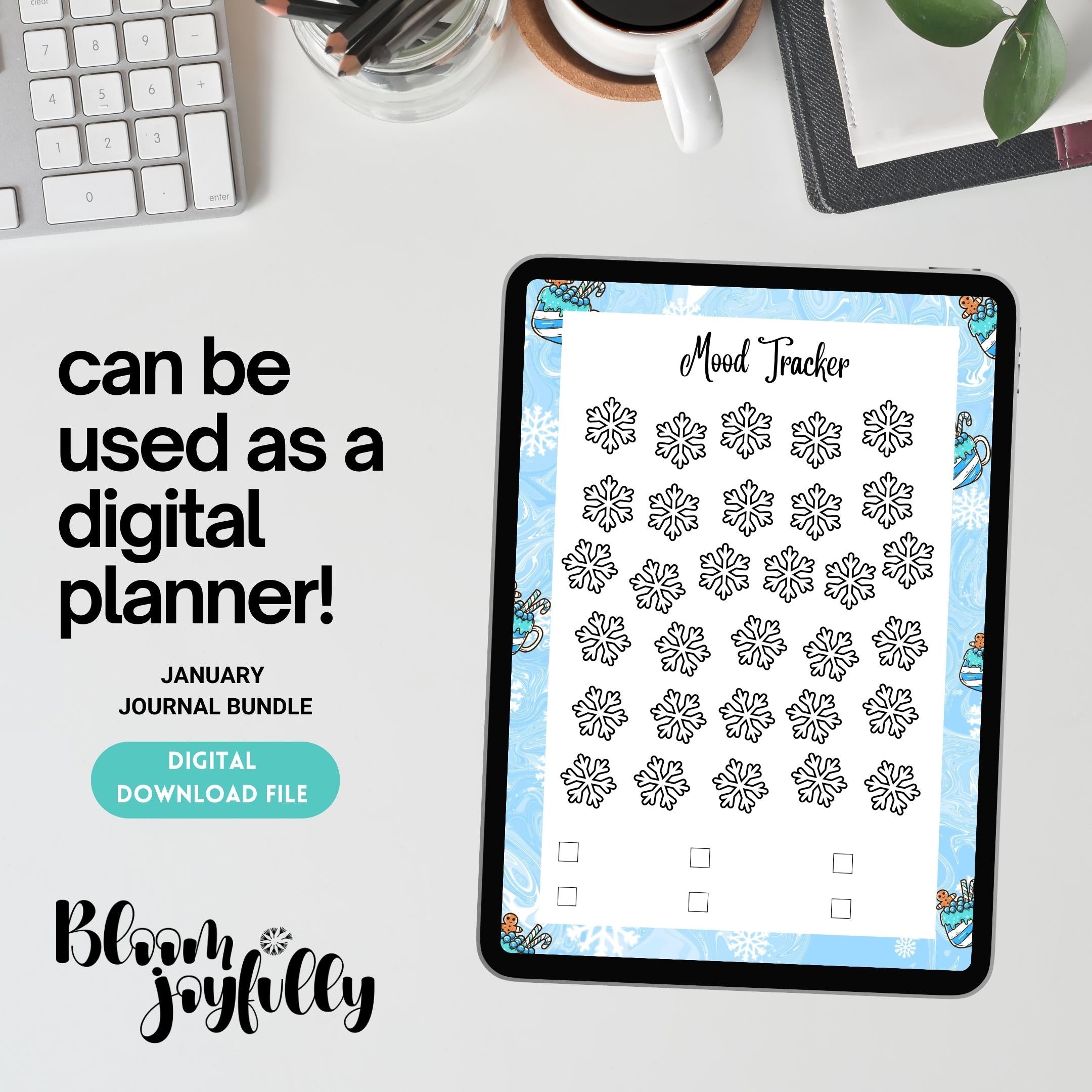 Digital Planner — January Monthly Tracker PRINTABLE, New Year Habit Tracker, Goal and Routine Planner, Inst... | Bloom Joyfully printable