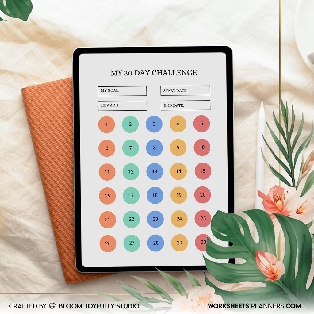 Daily Habits — 30 Day Challenge PRINTABLE, Habit Tracker, Goal Setting, Habit Challenge, Habit Planner, A4/... | Bloom Joyfully printable