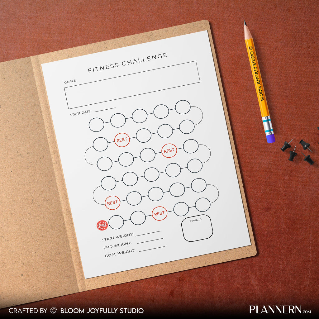 Daily Fitness — Fitness Tracker PRINTABLE, Workout Log and Fitness Planner, Fitness Game, Health and Wellne... | Nutri Track printable
