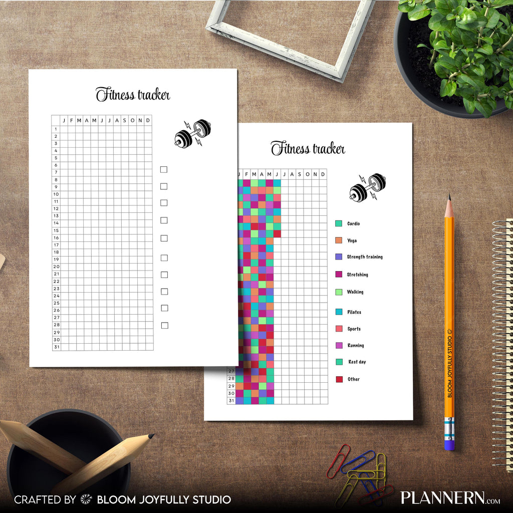 Daily Fitness — Fitness Tracker PRINTABLE, Workout Log and Fitness Planner, Health and Wellness Tracker, Ex... | Nutri Track printable
