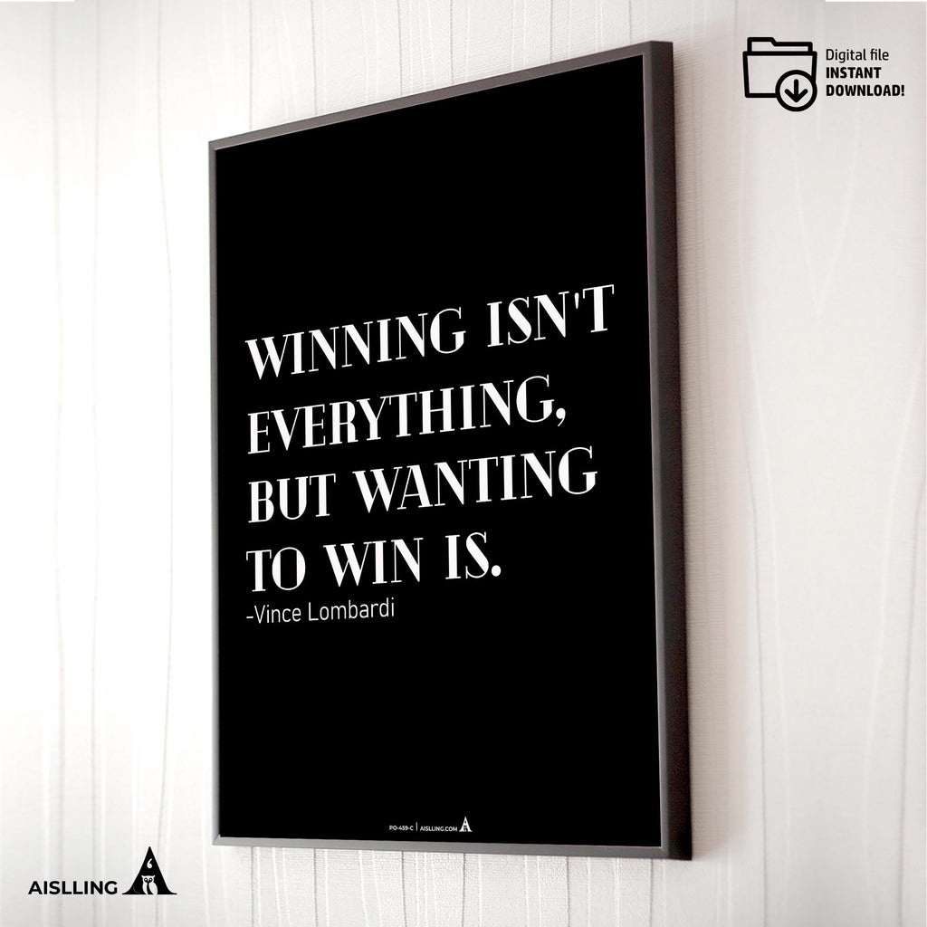 Aislling — Vince Lombardi Quote Poster: Winning Isn't Everything, Printable Motivational Art, Inspirational... | Aislling printable