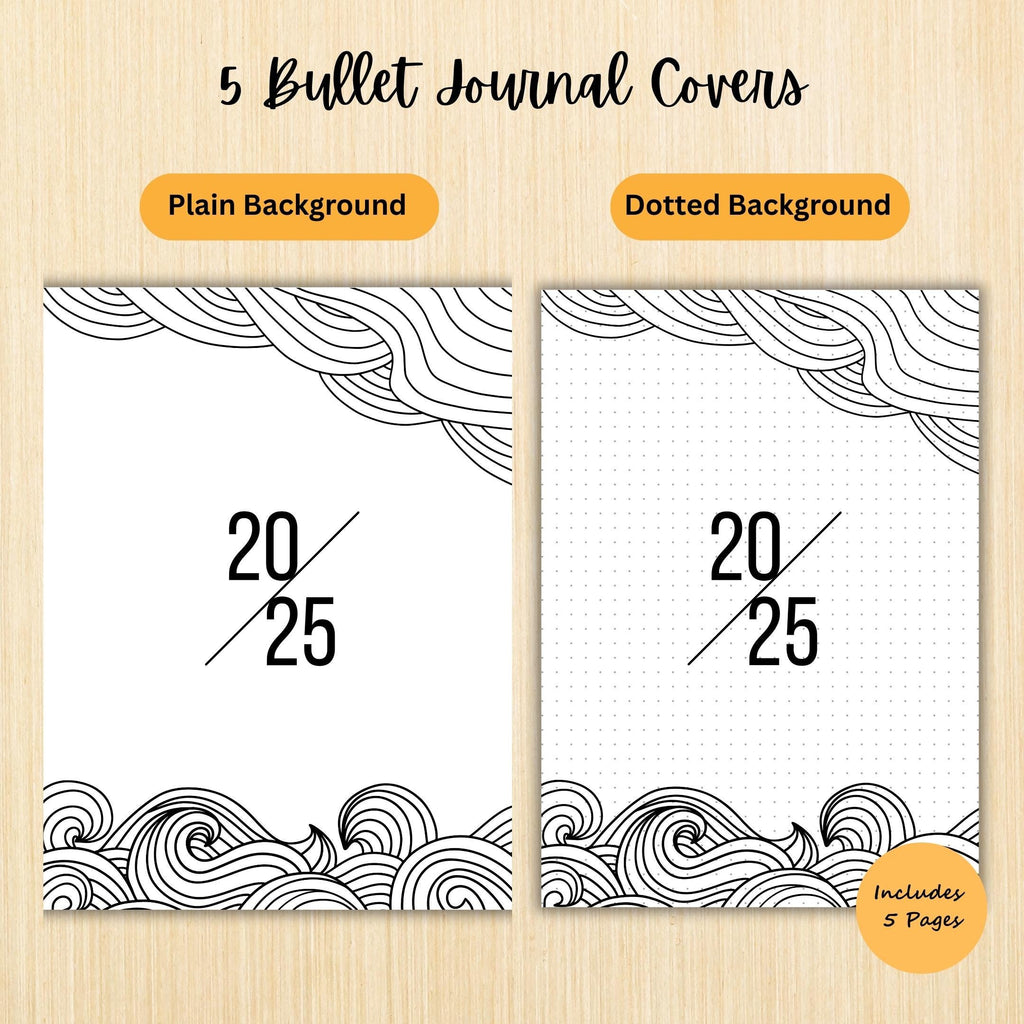 2025 Cover Pages — 2025 Bullet Journal Cover Page, PRINTABLE Title Page, 2025 Planner Cover, BUJO Cover Pag... | Bloom Joyfully printable