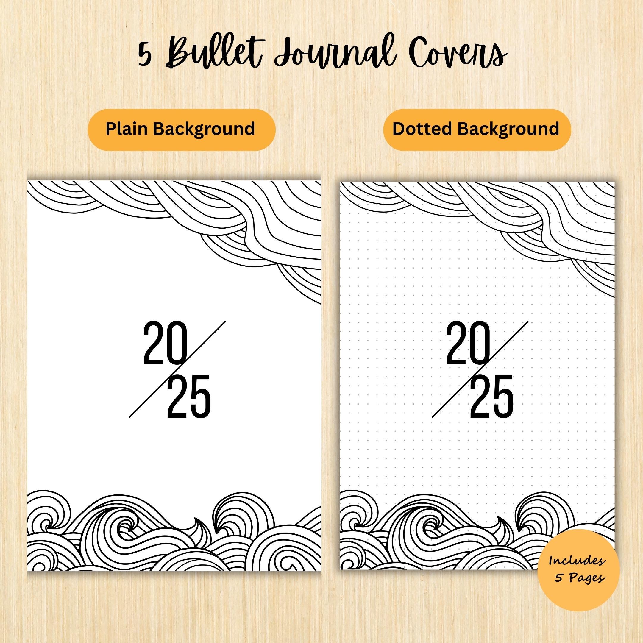 2025 Cover Pages — 2025 Bullet Journal Cover Page, PRINTABLE Title Page, 2025 Planner Cover, BUJO Cover Pag... | Bloom Joyfully printable