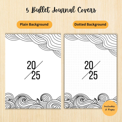 2025 Cover Pages — 2025 Bullet Journal Cover Page, PRINTABLE Title Page, 2025 Planner Cover, BUJO Cover Pag... | Bloom Joyfully printable