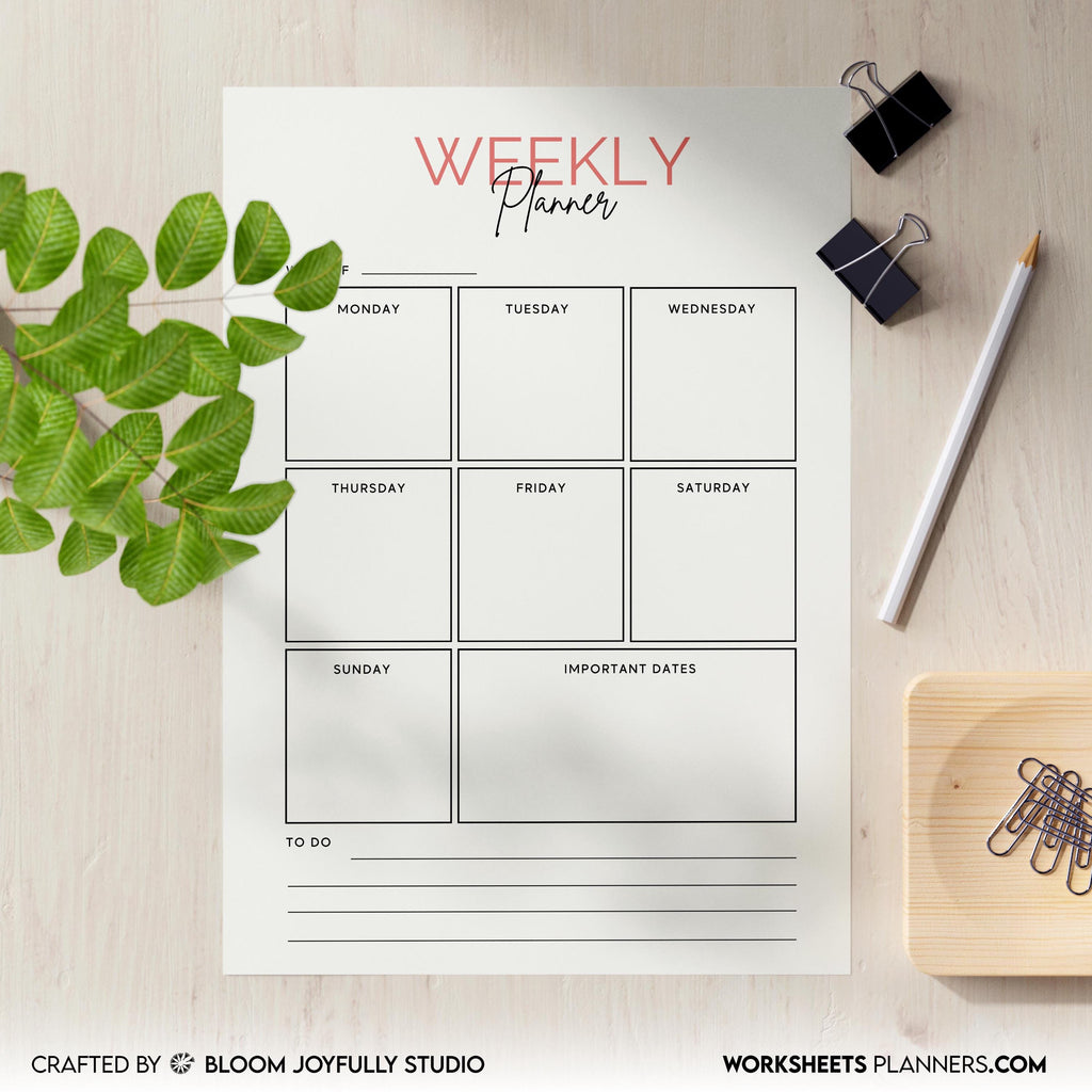 Digital Planner — Weekly Planner PRINTABLE, Weekly To Do List, Weekly Habit Tracker, Weekly Goal Planner, S... | Bloom Joyfully printable