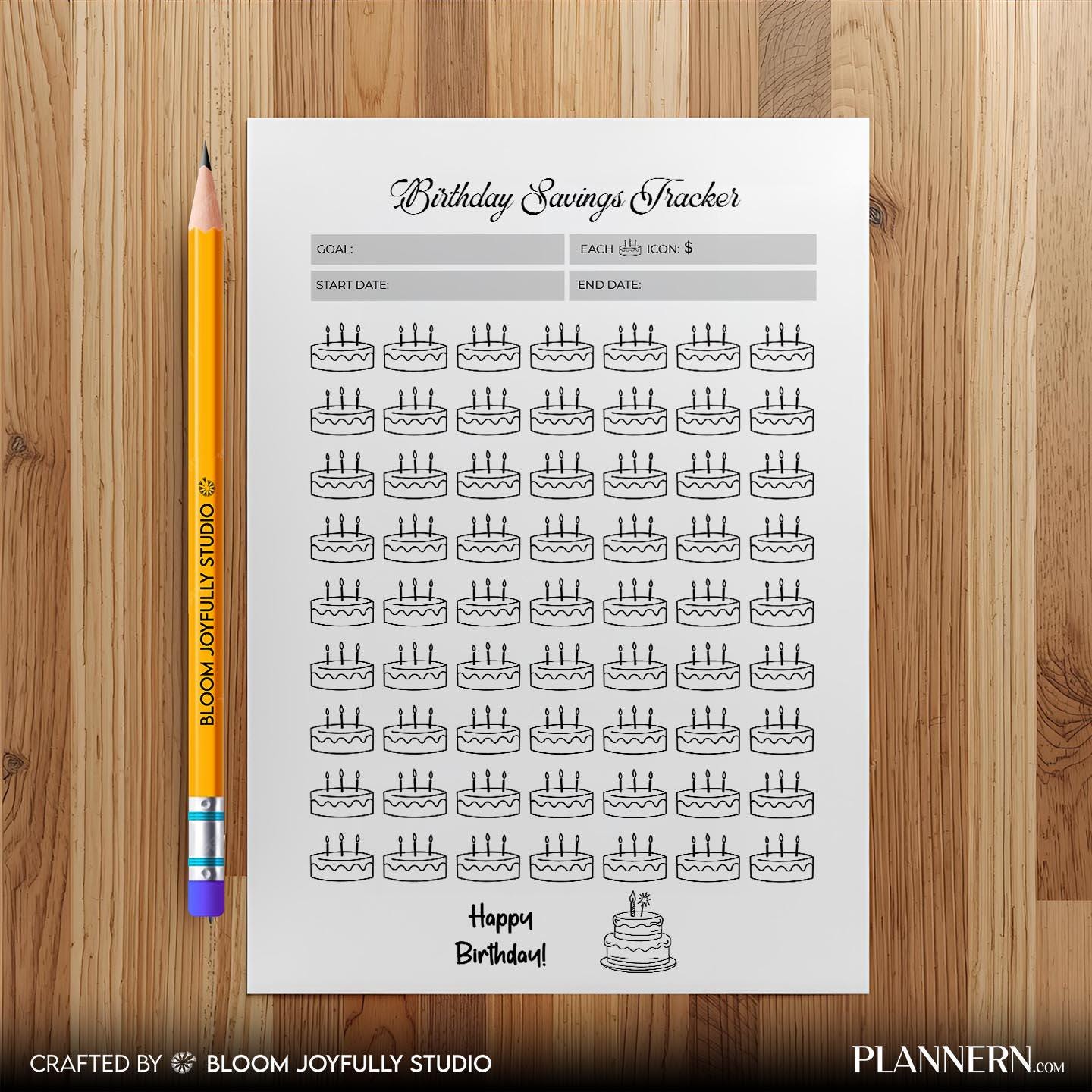 Birthday Fund — Birthday Savings Tracker PRINTABLE, Birthday Fund Tracker, Birthday Budget Planner, Party S... | Bloom Joyfully printable