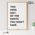 Aislling — You Miss 100% of the Shots You Don’t Take’ Inspirational Quote Print, Office Decor, Gift for Ent... | Aislling printable