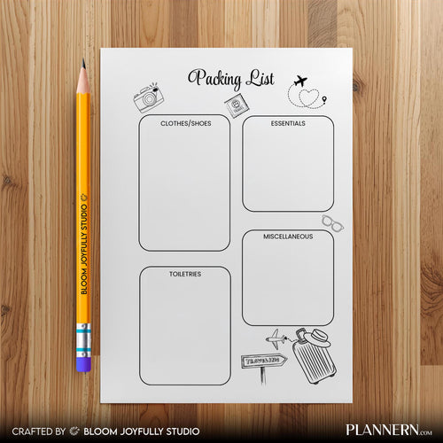 A4 A5 Printable — Travel Packing List PRINTABLE, Vacation Packing Checklist, Minimalist Travel Planner, Tra... | Bloom Joyfully printable