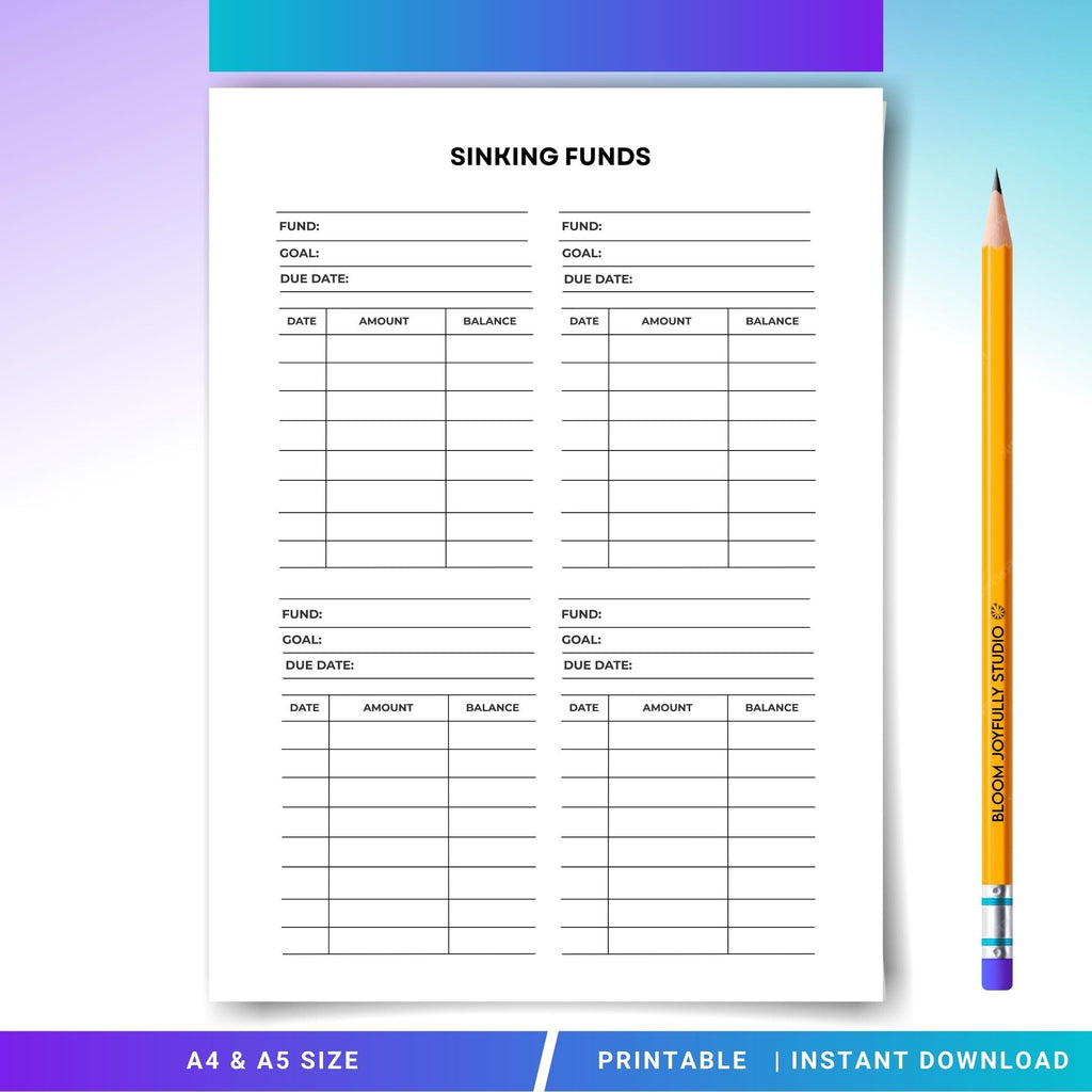 Budget Binder — Sinking Funds Tracker PRINTABLE, Savings Tracker, Monthly Savings Planner, Savings Challeng... | Bloom Joyfully printable