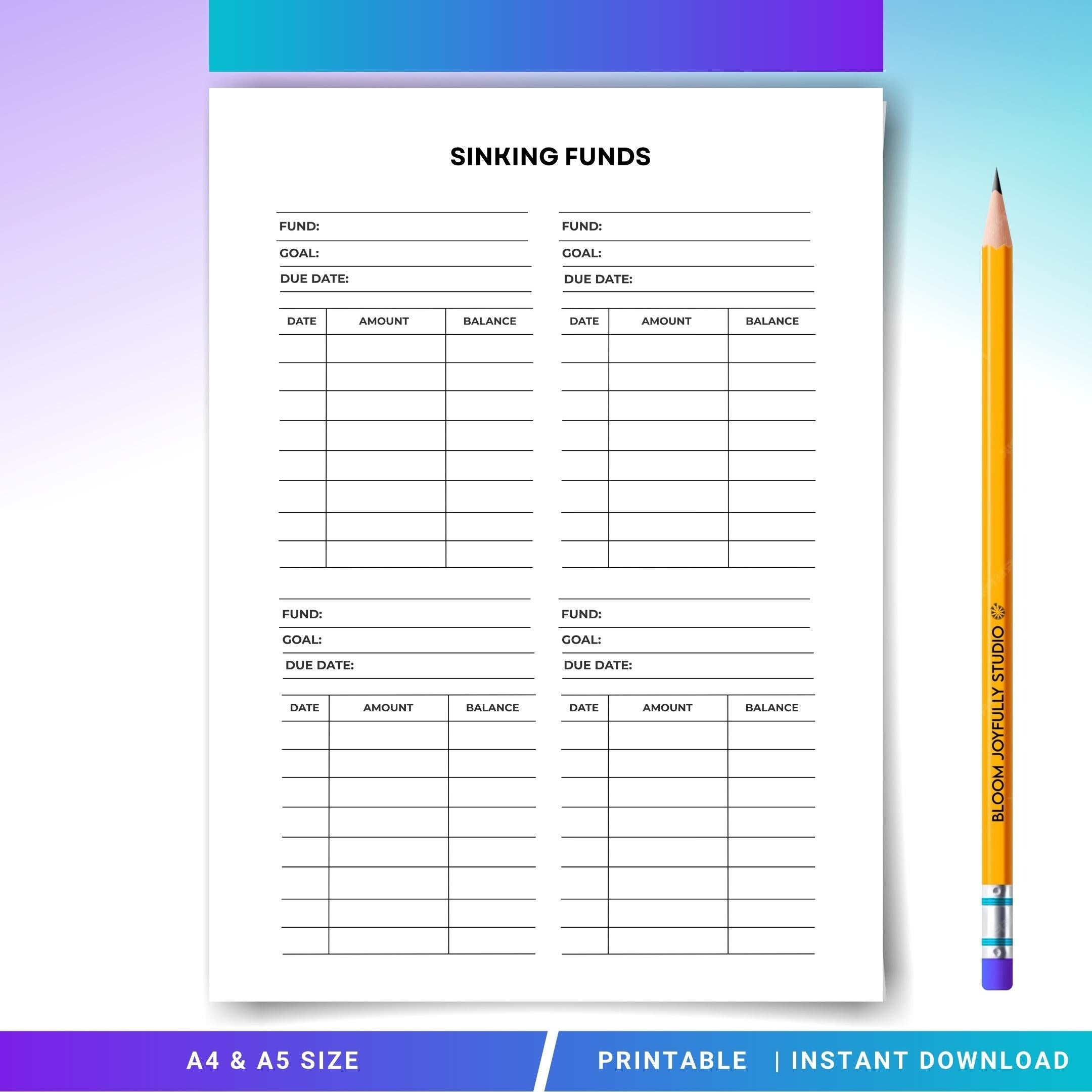 Budget Binder — Sinking Funds Tracker PRINTABLE, Savings Tracker, Monthly Savings Planner, Savings Challeng... | Bloom Joyfully printable