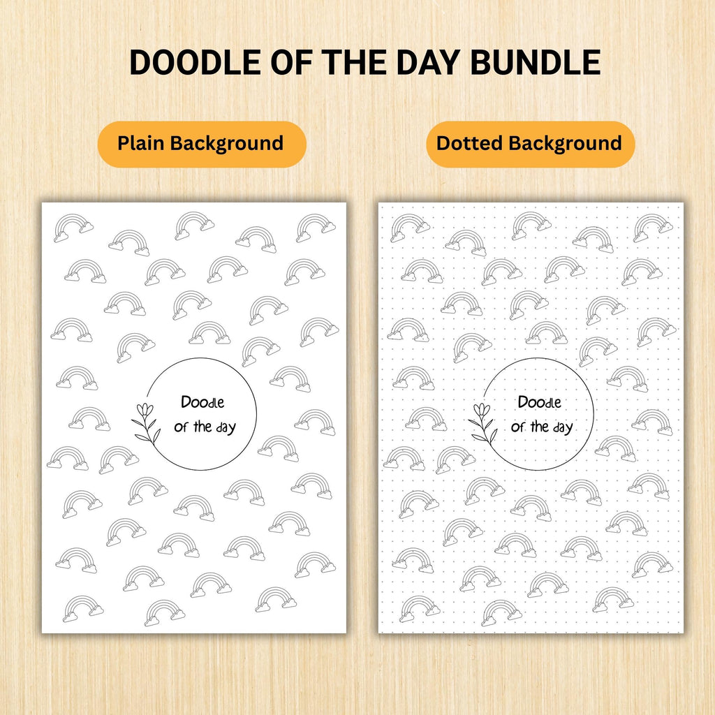 365 Days Drawing — DOODLE of the Day Bundle, Creative Doodle of the Day, Daily Doodle Journal, PRINTABLE Jo... | Mindfulness printable