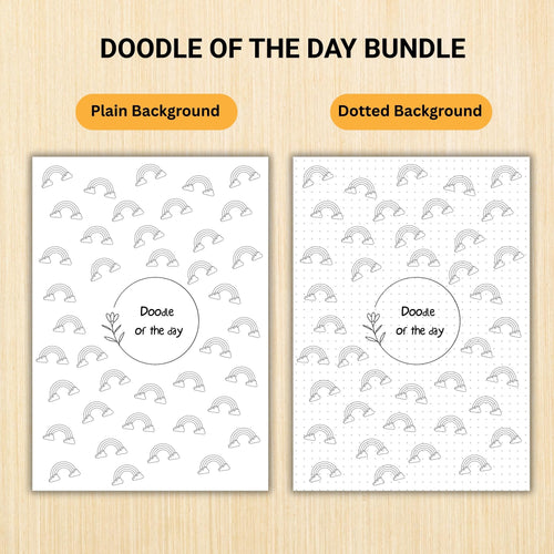 365 Days Drawing — DOODLE of the Day Bundle, Creative Doodle of the Day, Daily Doodle Journal, PRINTABLE Jo... | Mindfulness printable