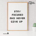 Black White Print — Stay Focused Printable Wall Art, Motivational Quote Poster, Pastel Affirmation Print, A... | Aislling printable