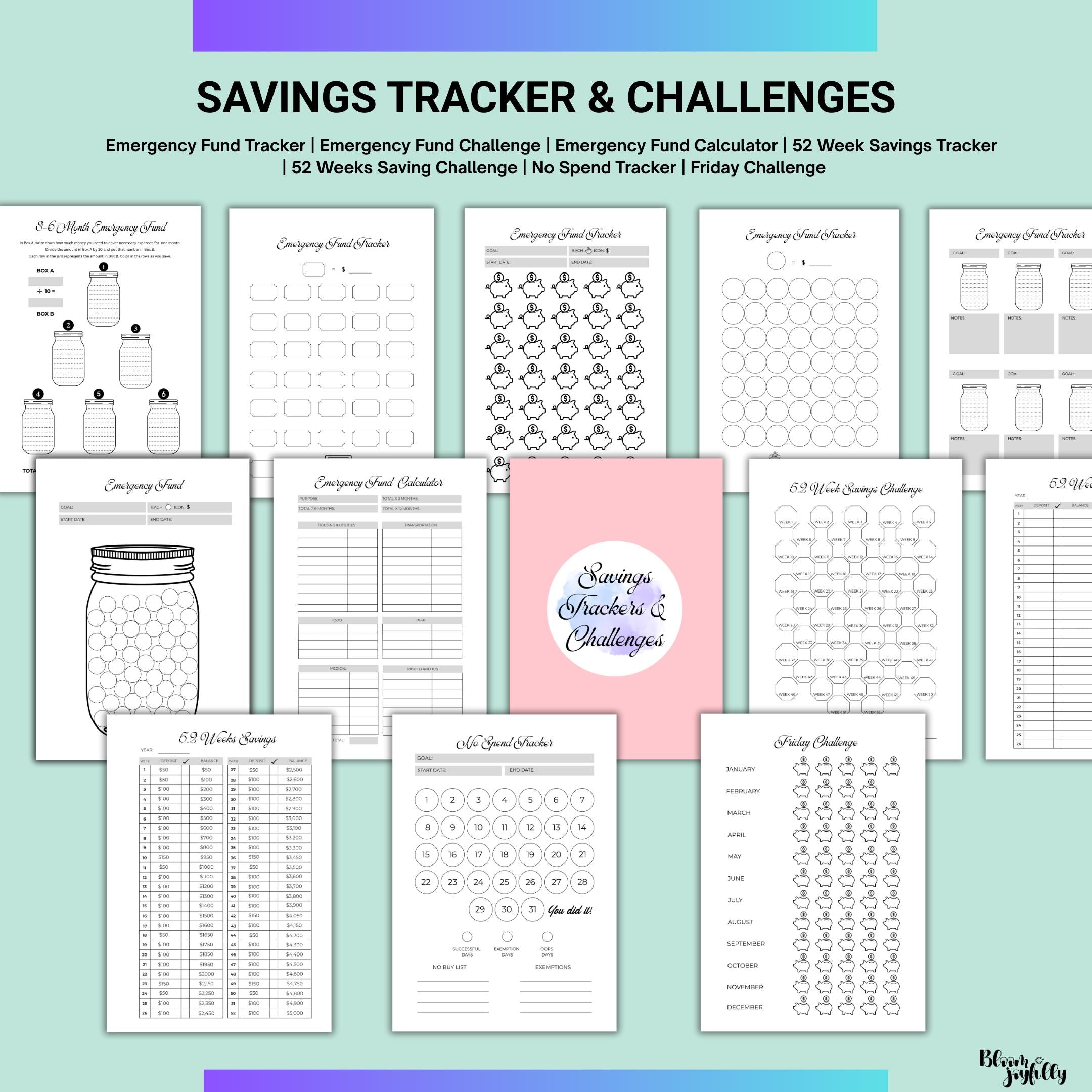 Bill Tracker — Budget Planner PRINTABLE, Financial Planner, Finance Tracker Bundle, Budget, Savings, Debt, ... | Bloom Joyfully printable