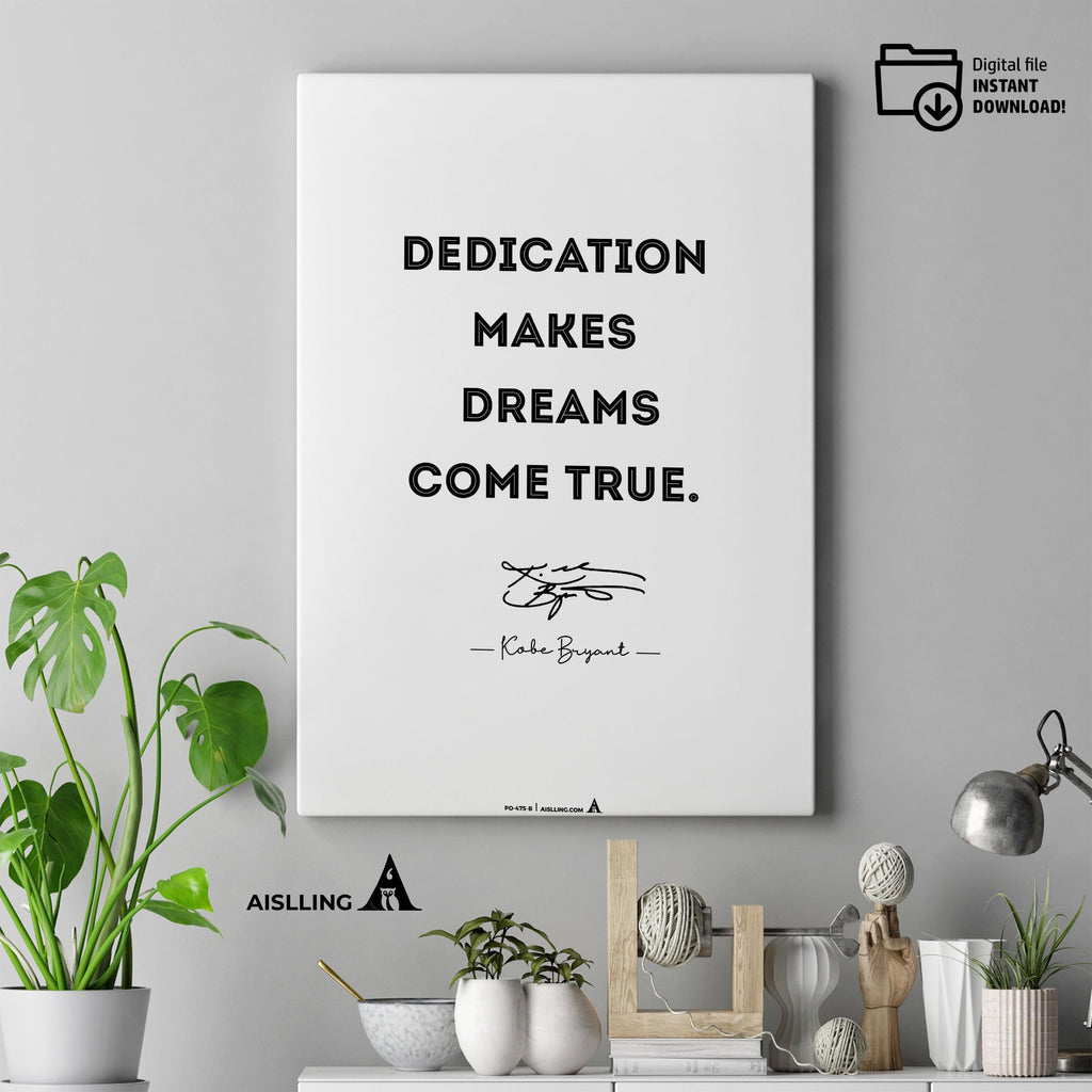 Kobe Bryant Mamba Mentality Quotes printable inspirational quotes for home office | image | Instant Download for basketball mom