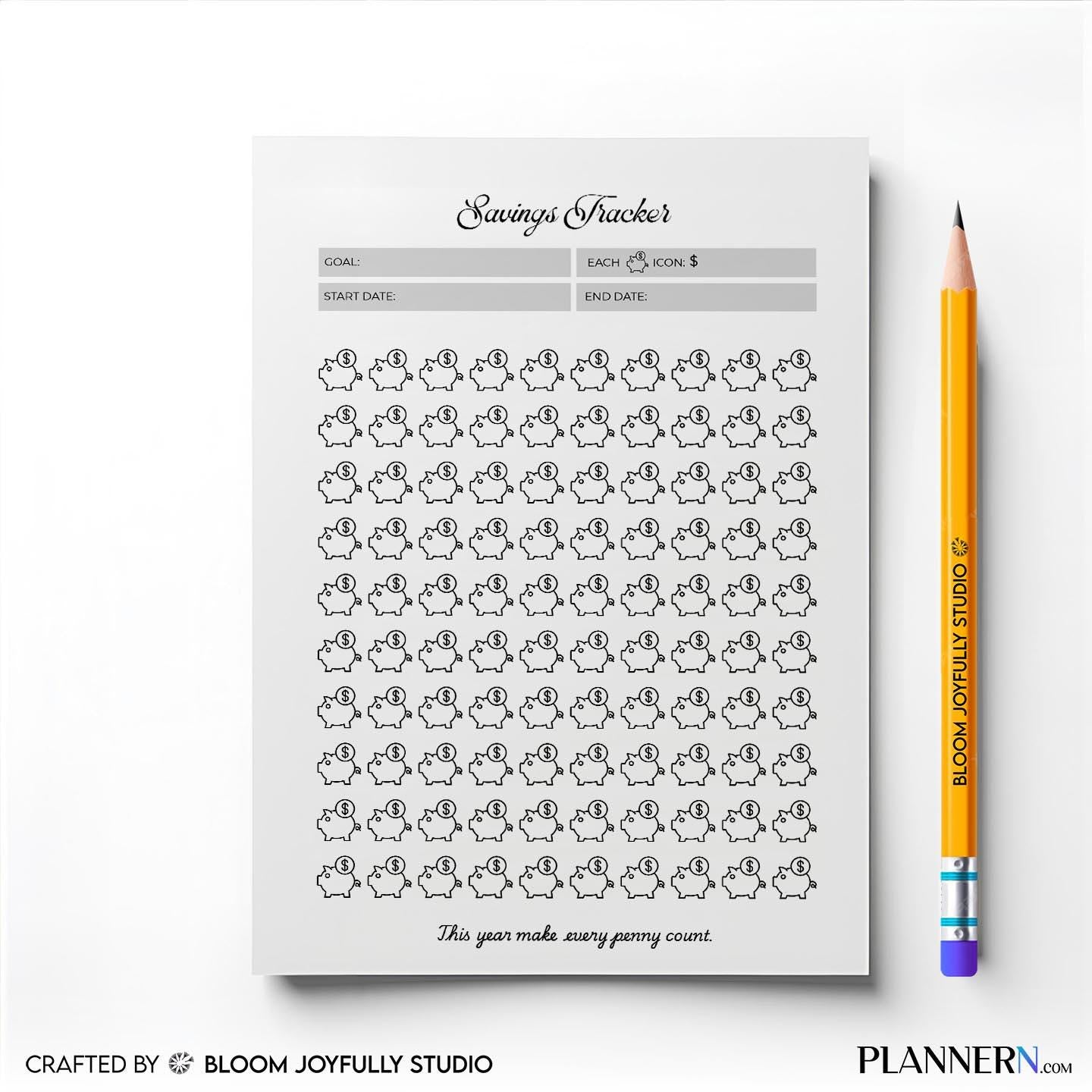 Budget Printable — Savings Tracker PRINTABLE, Money Savings Tracker, Savings Goal Planner, Budget Savings W... | Bloom Joyfully printable