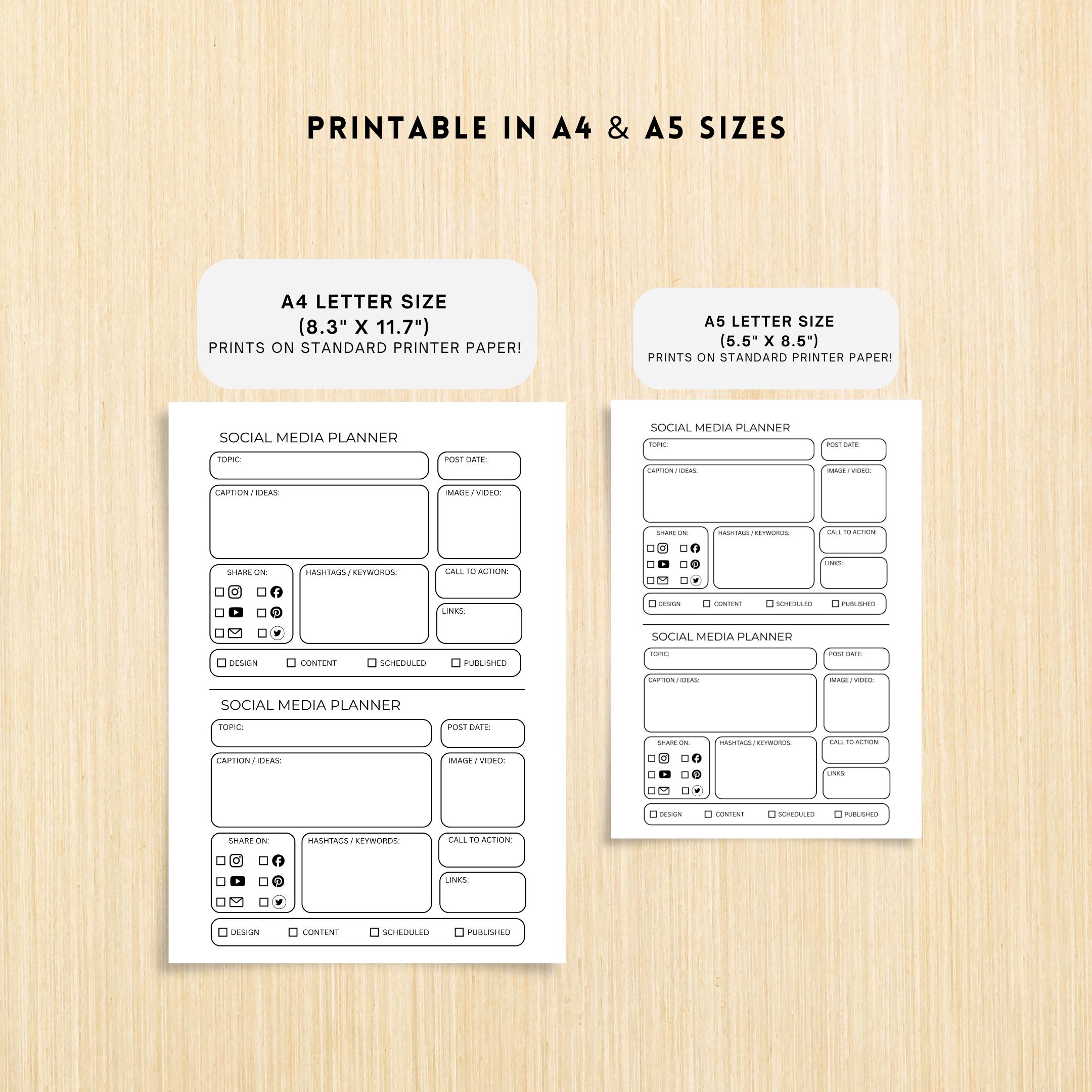 Analytics Tracker — Social Media Planner PRINTABLE, Content Planner for Instagram, Youtube, TikTok, Pintere... | Bloom Joyfully printable