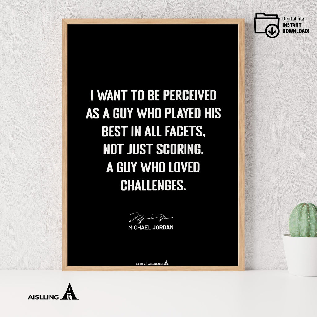 Athlete Quote — Michael Jordan Motivational Quote Art: Basketball Legend Printable (Digital Download) | Aislling printable