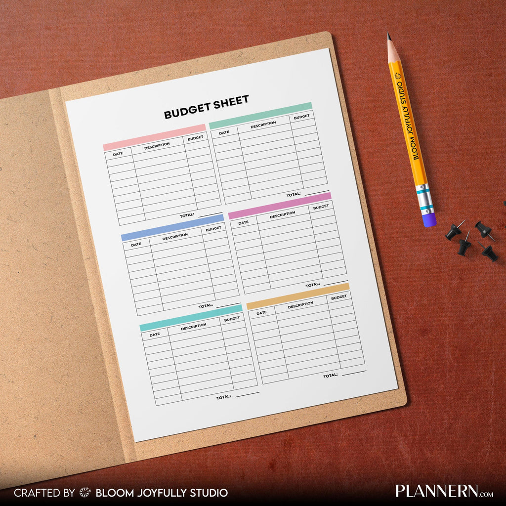 Monthly Budget Sheet PRINTABLE, Expense Tracker, Money Planner, Personal Finance Planner, Instant Download,... | Bloom Joyfully printable