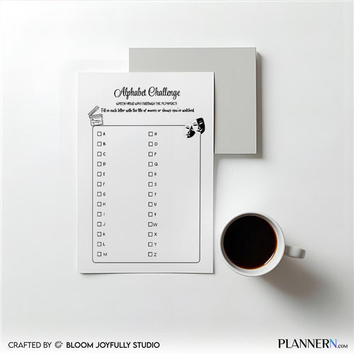 A To Z Movie List — Alphabet Movie Challenge PRINTABLE, A–Z Movie List, Film Bucket List, Movie Night Plann... | Bloom Joyfully printable