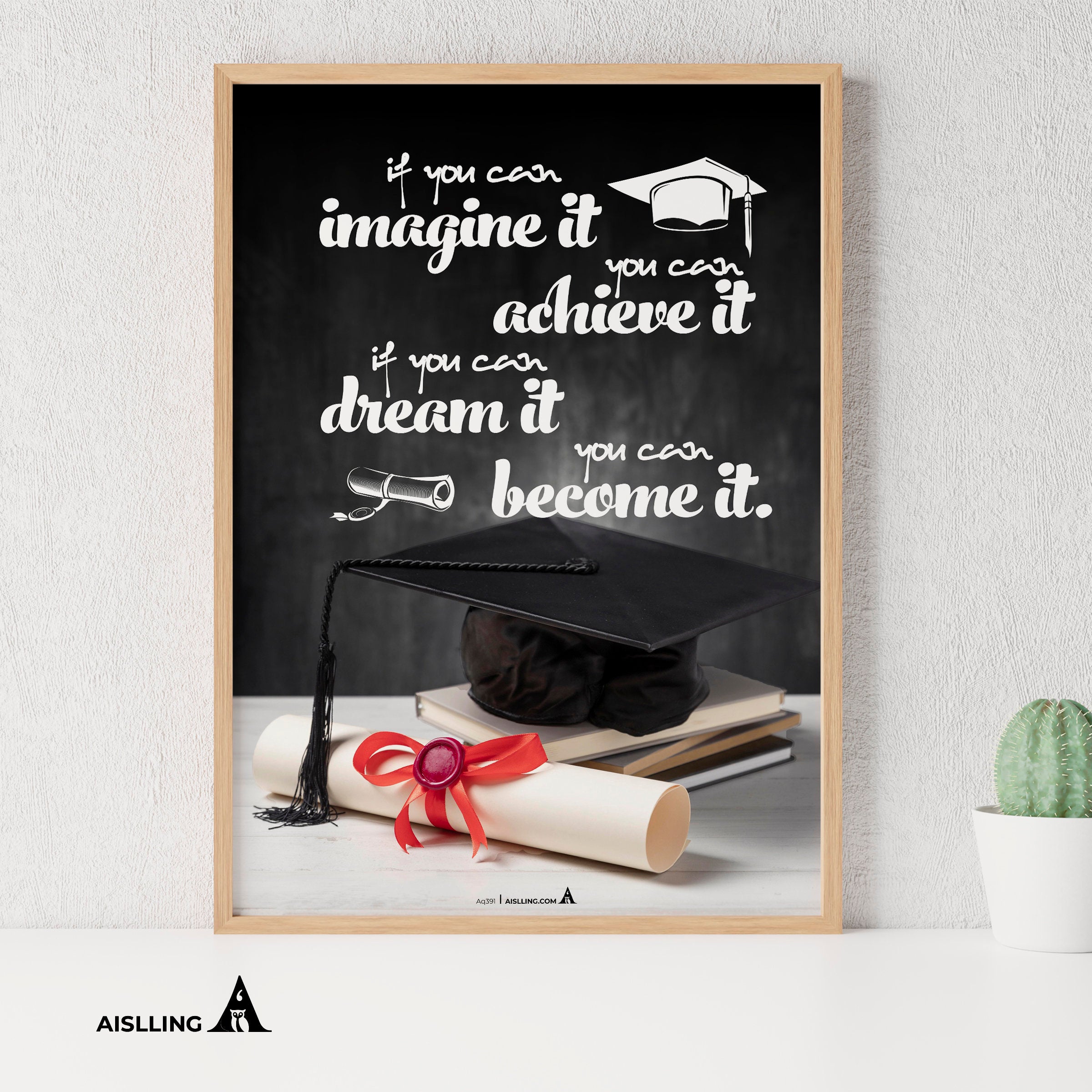 Aislling — if you can dream it, you can become it, Graduation Poster Printable Inspirational Quote Poster M... | Aislling printable