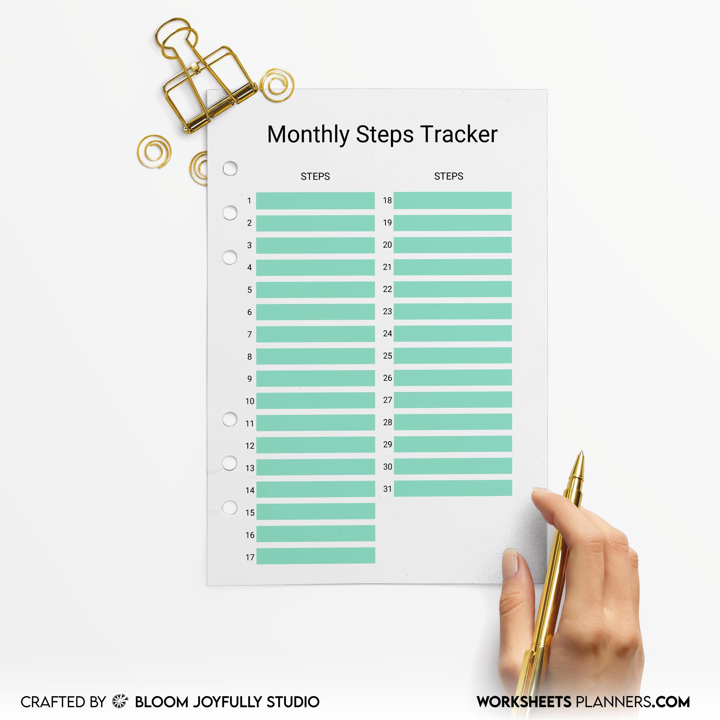 10K Step Tracker — Monthly Steps Tracker PRINTABLE, Daily Step Count Log, Fitness Walking Tracker, Health P... | Nutri Track printable