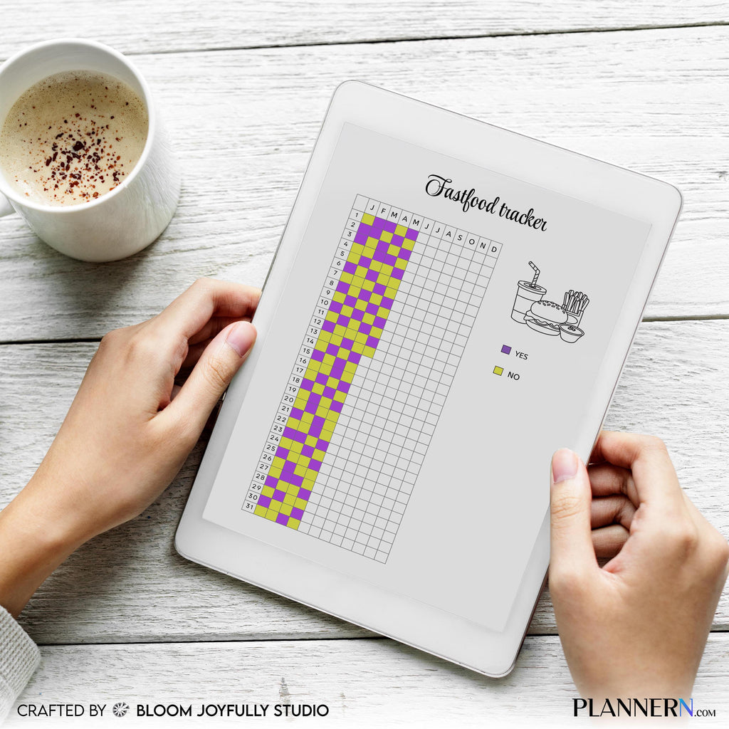 Diet Tracker — Fast Food Tracker PRINTABLE, Junk Food Tracker, Takeout Tracker, Junk Food Log, Daily Food L... | Nutri Track printable