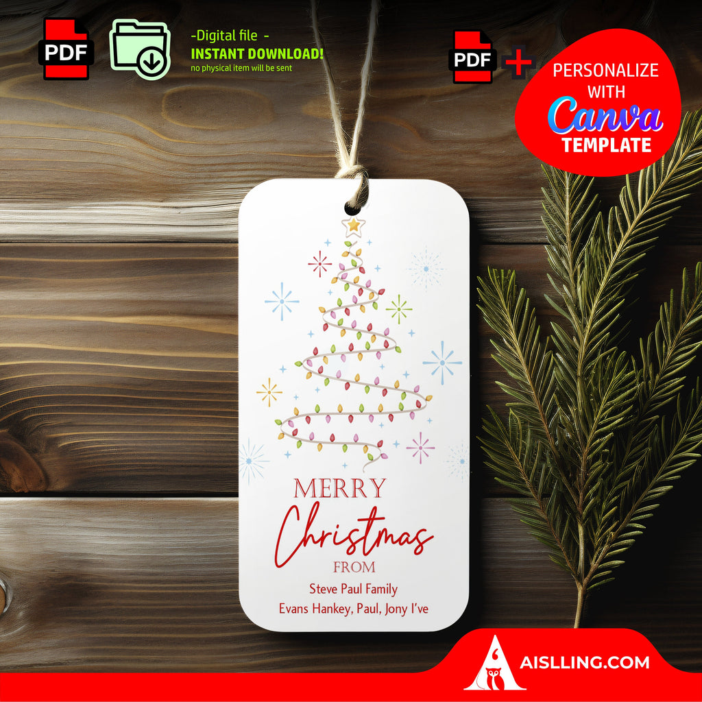 Christmas Gifts — Personalized Christmas Tags holiday tags, Editable Christmas Holiday Gift Tags, Gift Tag ... | Bloom Joyfully printable