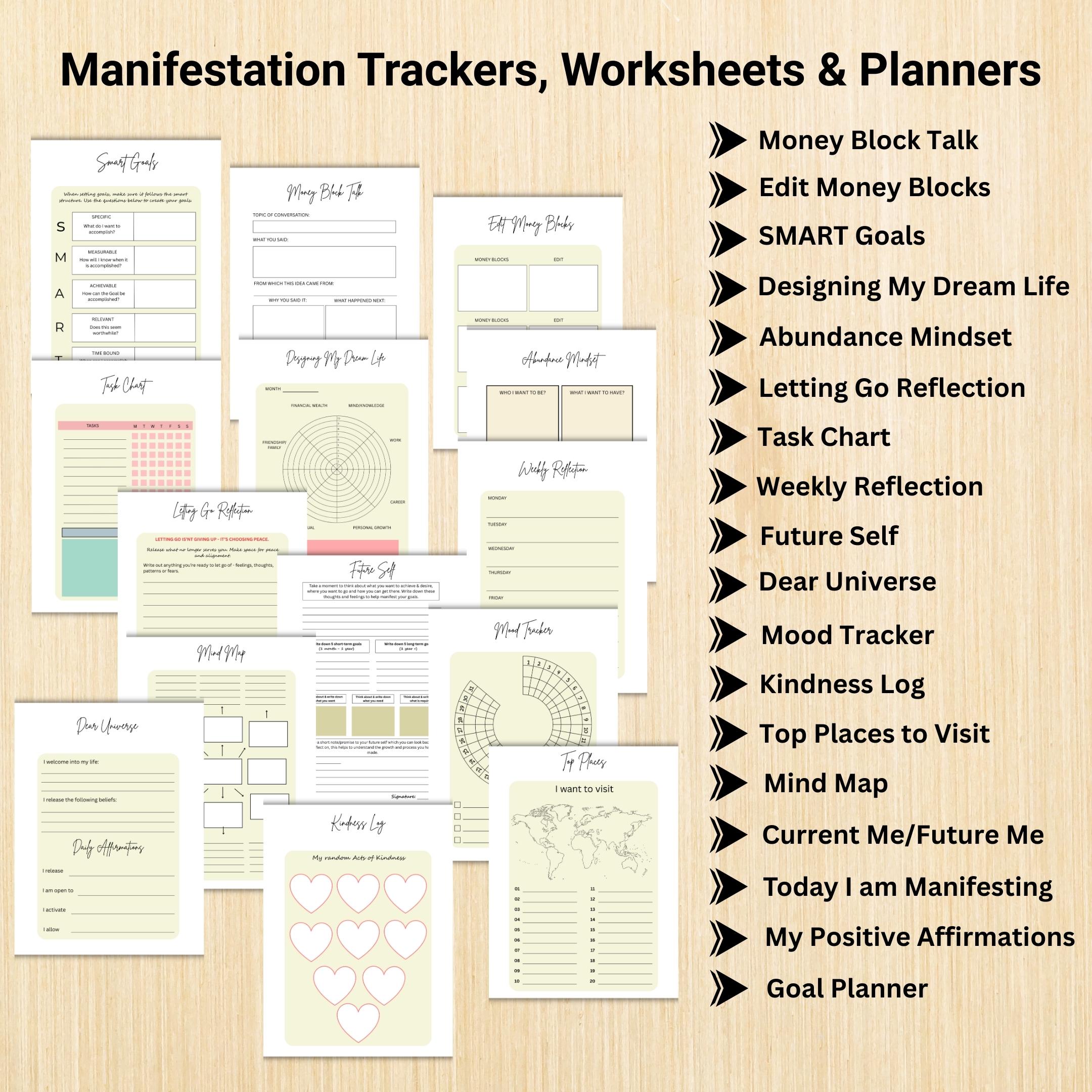 2026 Planner — MANIFESTATION JOURNAL Printable, Vision Board, Law of Attraction, Gratitude, Digital Journal... | Mindfulness printable