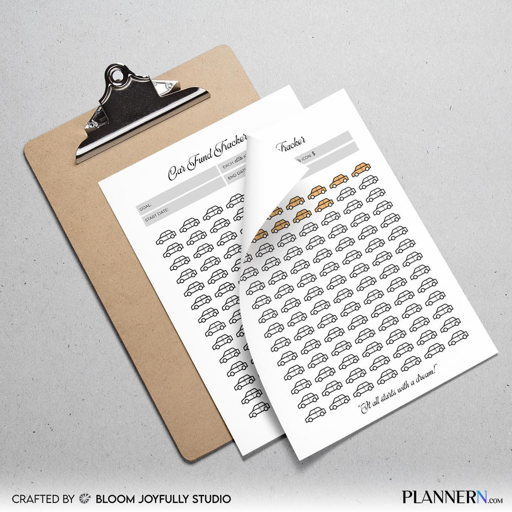 Budget Planner — Car Fund Tracker Printable, Car Savings Tracker, Vehicle Savings Planner, Savings Goal PDF... | Bloom Joyfully printable