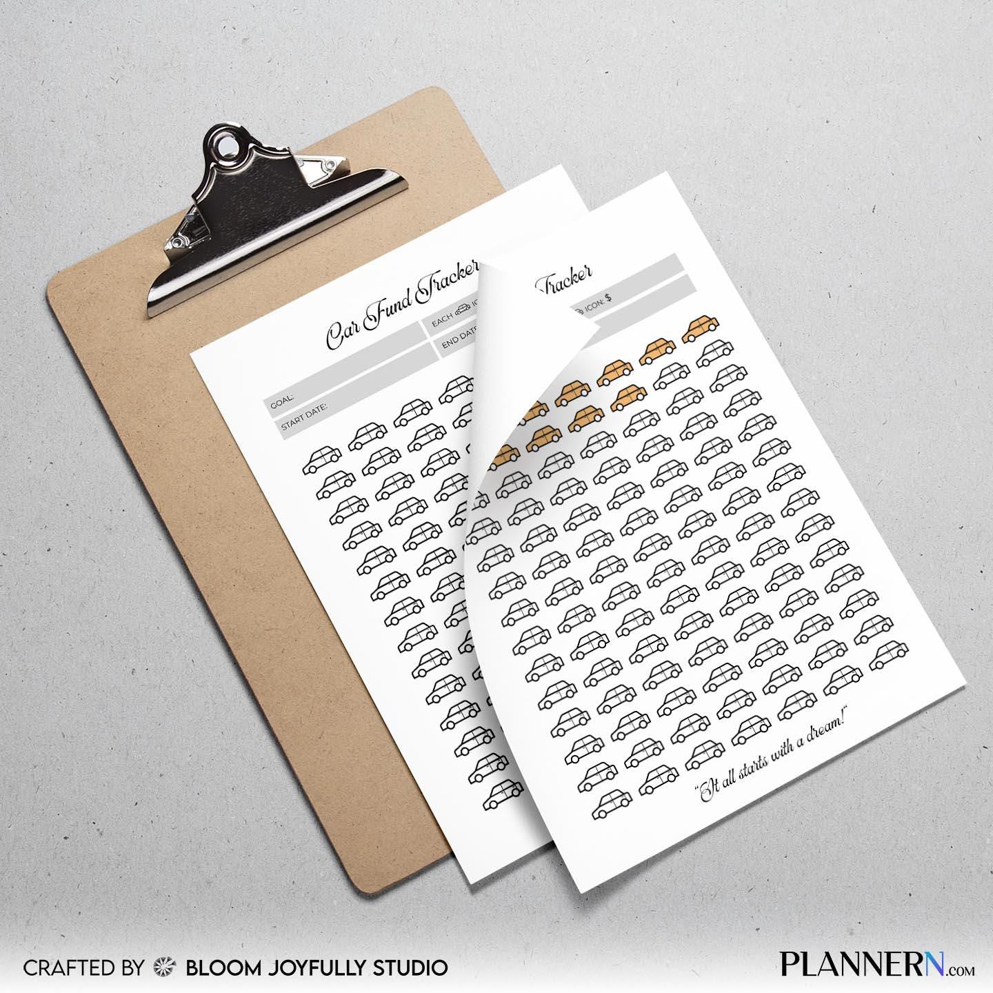 Budget Planner — Car Fund Tracker Printable, Car Savings Tracker, Vehicle Savings Planner, Savings Goal PDF... | Bloom Joyfully printable