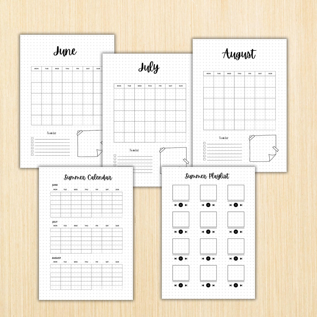 Daily Planner — Summer Journal Bundle, 18 Journal Pages, Summer Tracker Bundle, Summer Bucket List, PRINTAB... | Bloom Joyfully printable