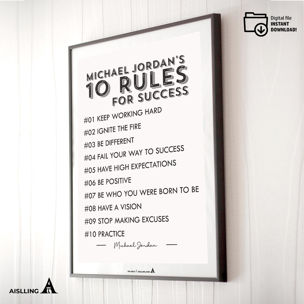 Aislling — Michael Jordan Quotes Digital Printable Wall Art Inspirational Quotes Jordan Mentality Poster Ba... | Aislling printable